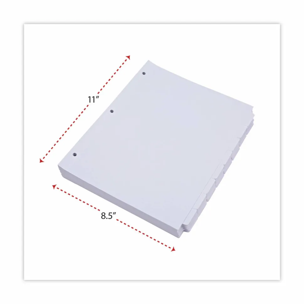 Universal Self-Tab Index Dividers, 8-Tab, 11 x 8.5, White, 24 / Boxs