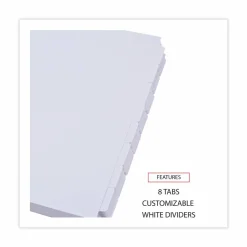 Universal Self-Tab Index Dividers, 8-Tab, 11 x 8.5, White, 24 / Boxs