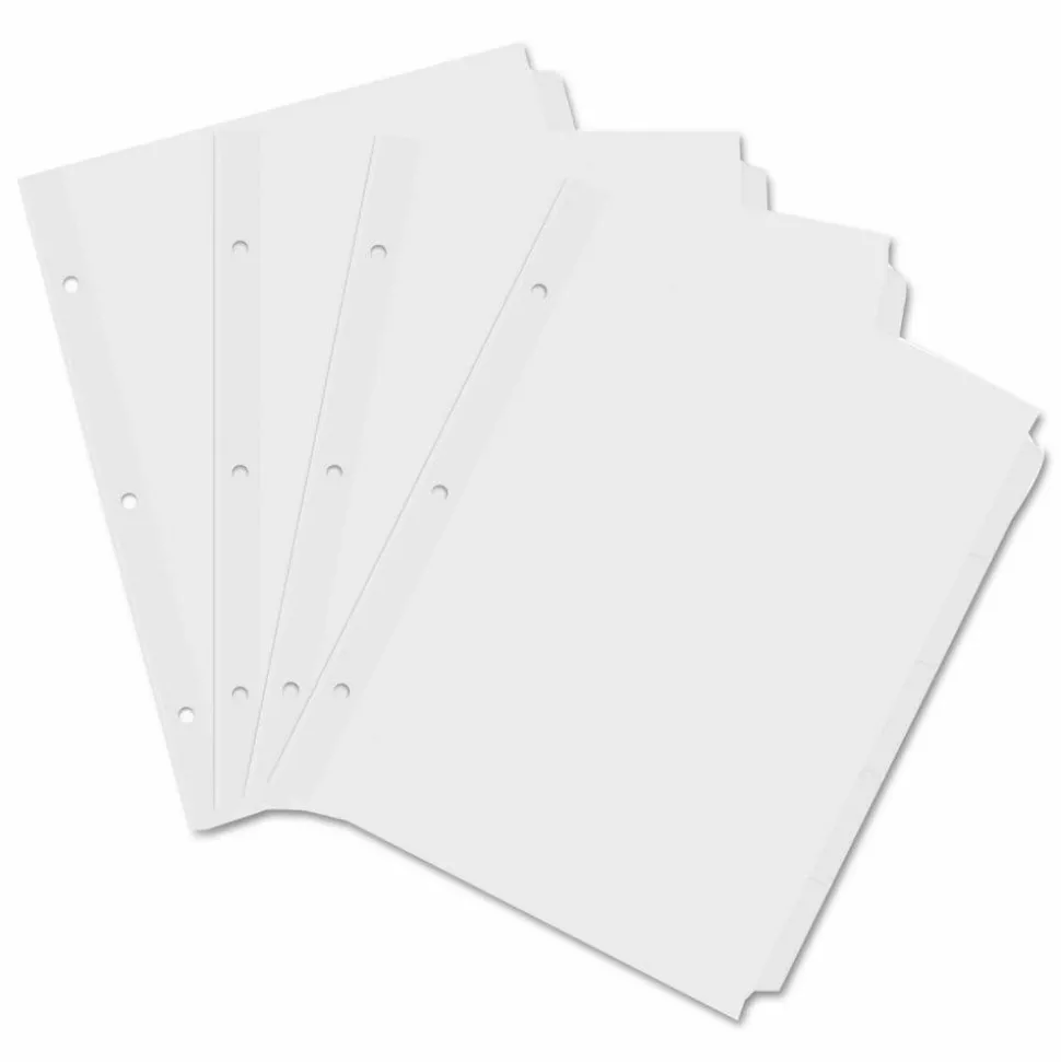 Universal Self-Tab Index Dividers, 5-Tab, 11 x 8.5, White, 36 Sets