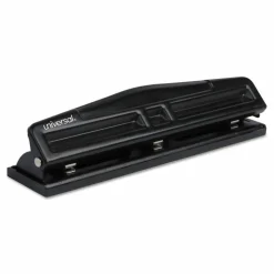 Universal 12-Sheet Deluxe Two- and Three-Hole Adjustable Punch, 9/32