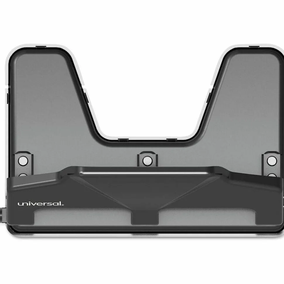 Universal 30-Sheet Three-Hole Power Assist Punch, 7 mm Holes, Black