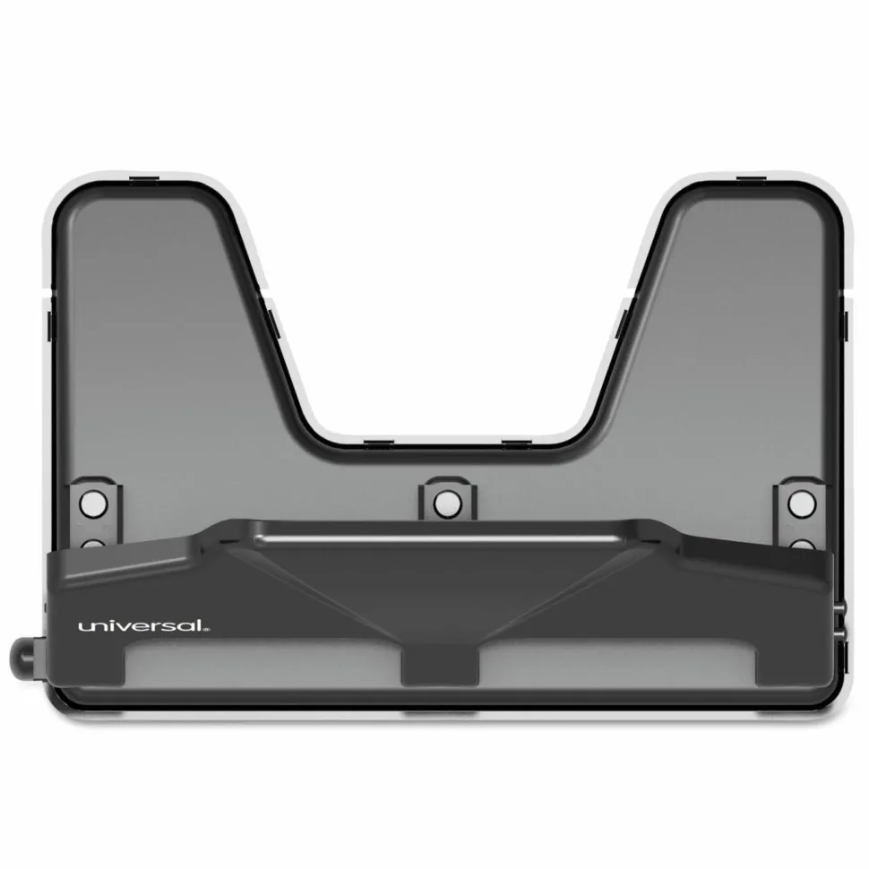 Universal 30-Sheet Three-Hole Power Assist Punch, 7 mm Holes, Black