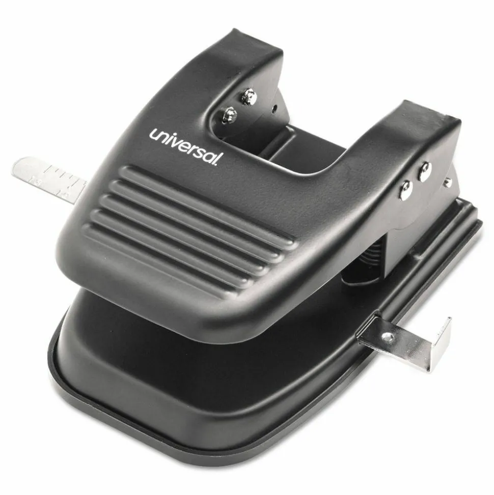 Universal 30-Sheet Two-Hole Punch, 9/32" Holes, Black