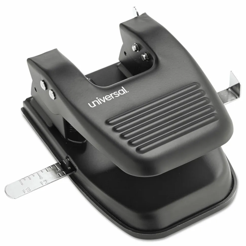 Universal 30-Sheet Two-Hole Punch, 9/32" Holes, Black