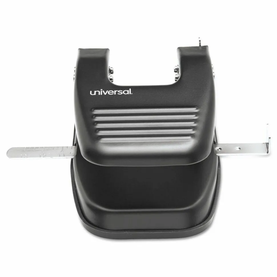 Universal 30-Sheet Two-Hole Punch, 9/32" Holes, Black