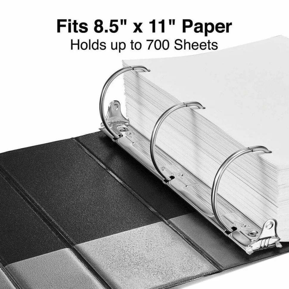 Universal Slant D-Ring View Binder, 3 Rings, 4" Capacity, 11 x 8.5, Black