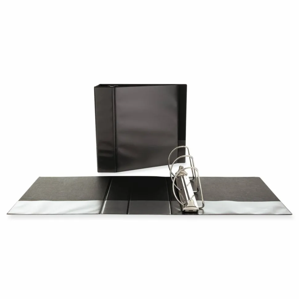 Universal Slant D-Ring View Binder, 3 Rings, 4" Capacity, 11 x 8.5, Black