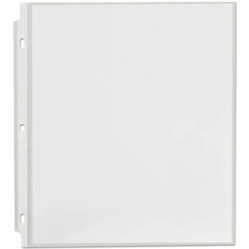 Universal Standard Sheet Protectors, Medium-Duty, Side: 3-Hole Punched, Top Load 8.5 x 11 Insert, Clear Front, 100/Box