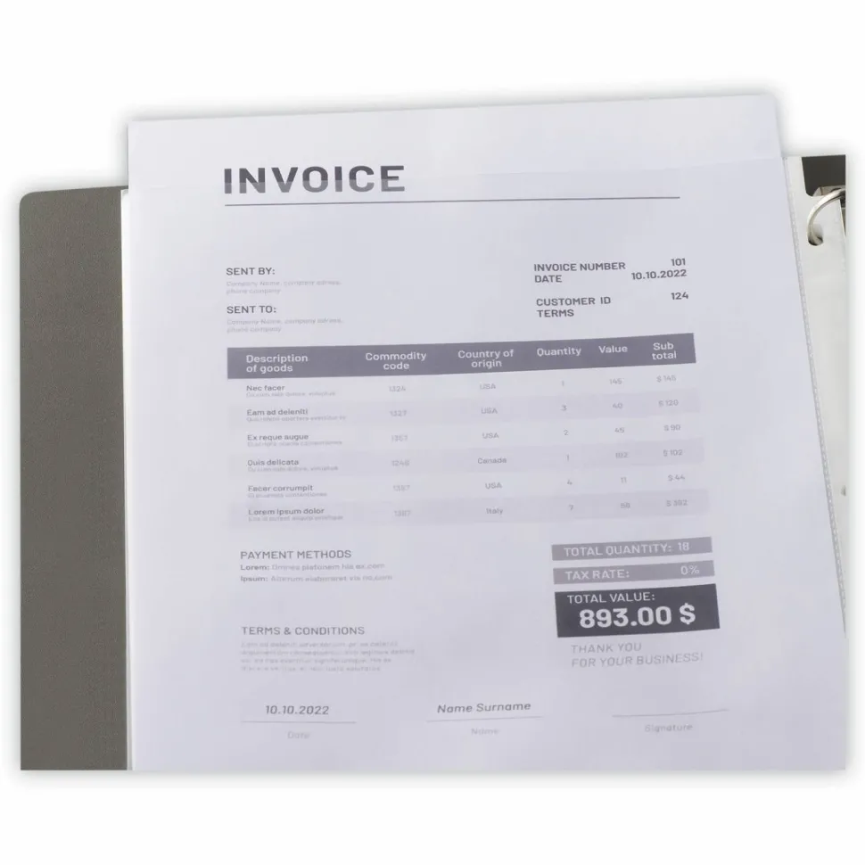 Universal Standard Sheet Protectors, Medium-Duty, Side: 3-Hole Punched, Top Load 8.5 x 11 Insert, Clear Front, 100/Box