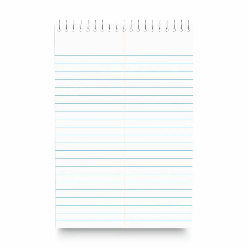 Universal Steno Pads, Gregg Rule, Red Cover, 80 White 6 x 9 Sheets