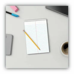 Universal Steno Pads, Red Cover, Gregg Rule, (80) White 6 x 9 Sheets, 6/Pack