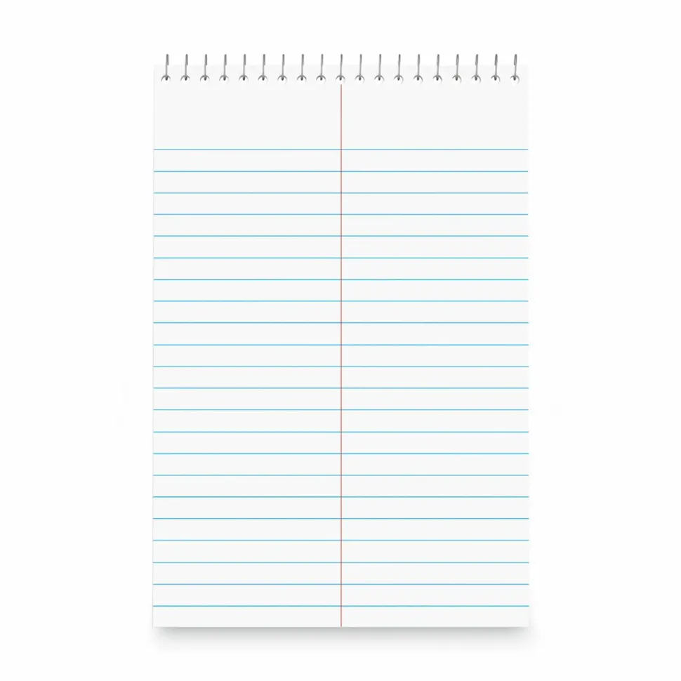 Universal Steno Pads, Red Cover, Gregg Rule, (80) White 6 x 9 Sheets, 6/Pack