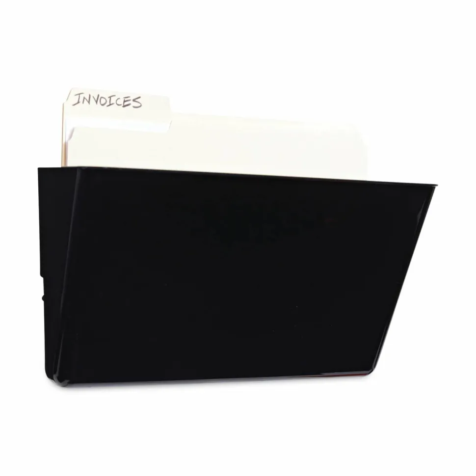 Universal Wall File Pockets, Plastic, Letter Size, 13" x 4.13" x 7", Black