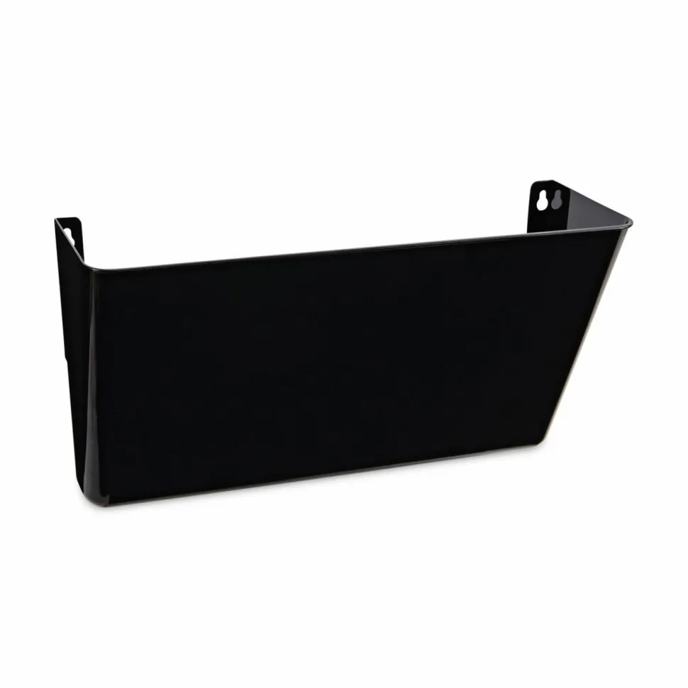 Universal Wall File Pockets, Plastic, Letter Size, 13" x 4.13" x 7", Black