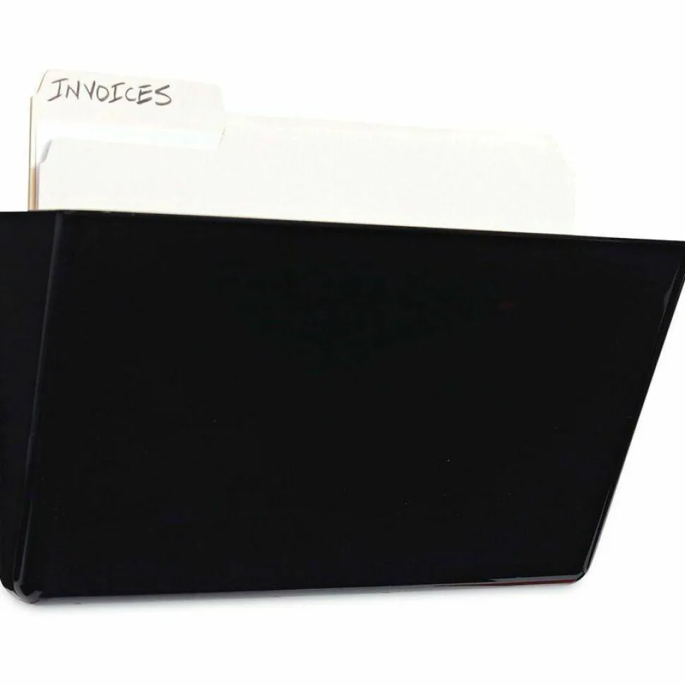 Universal Wall File Pockets, Plastic, Letter Size, 13" x 4.13" x 7", Black