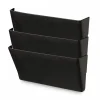 Universal Wall File Pockets, 3 Sections, Letter Size,13" x 4.13" x 14.5", Black, 3/Pack