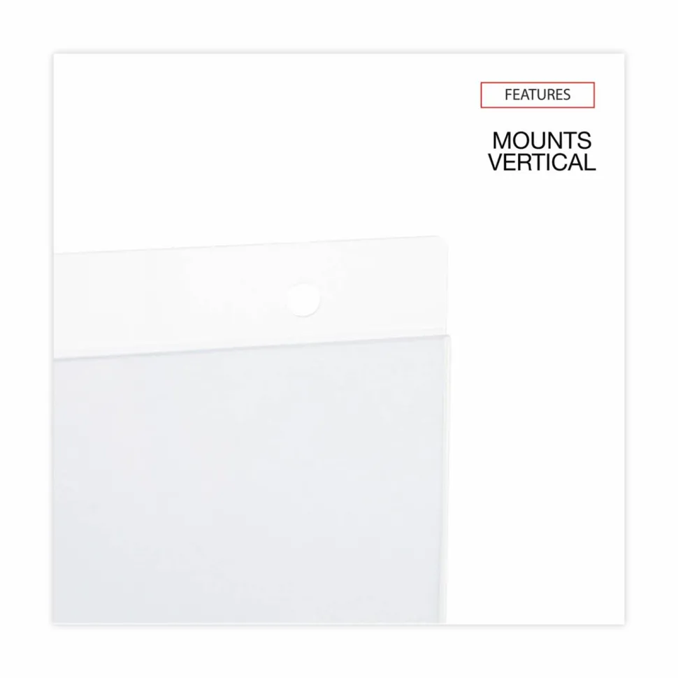 Universal Wall Mount Sign Holder, 8.5 x 11, Vertical, Clear, 2/Pack