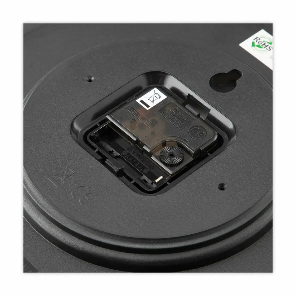 Universal Whisper Quiet Clock, 12" Overall Diameter, Black Case, 1 AA (sold separately)