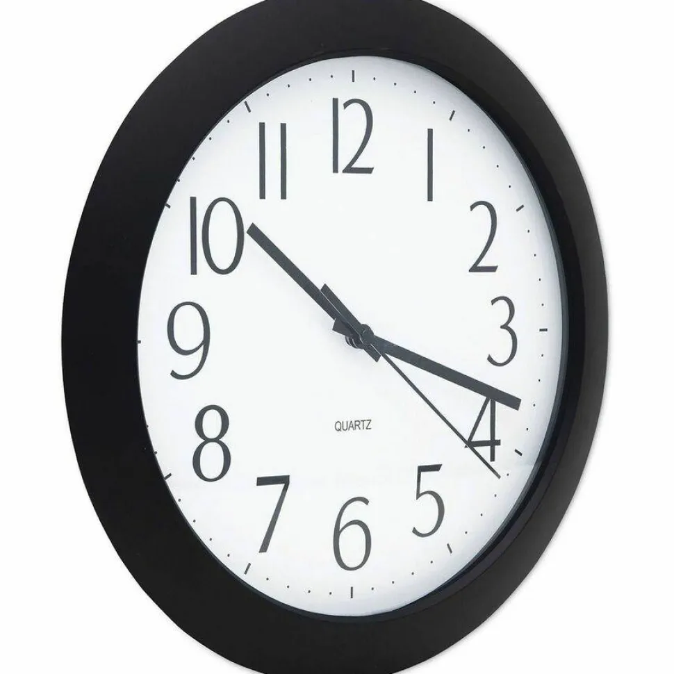 Universal Whisper Quiet Clock, 12" Overall Diameter, Black Case, 1 AA (sold separately)