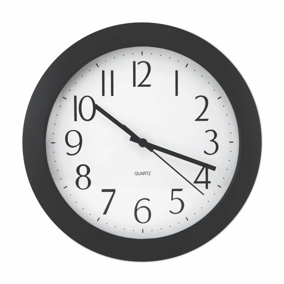 Universal Whisper Quiet Clock, 12" Overall Diameter, Black Case, 1 AA (sold separately)