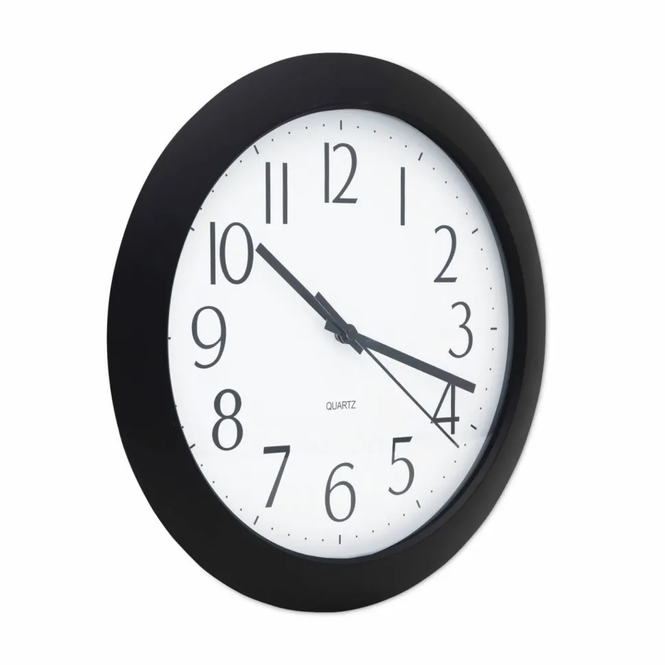 Universal Whisper Quiet Clock, 12" Overall Diameter, Black Case, 1 AA (sold separately)