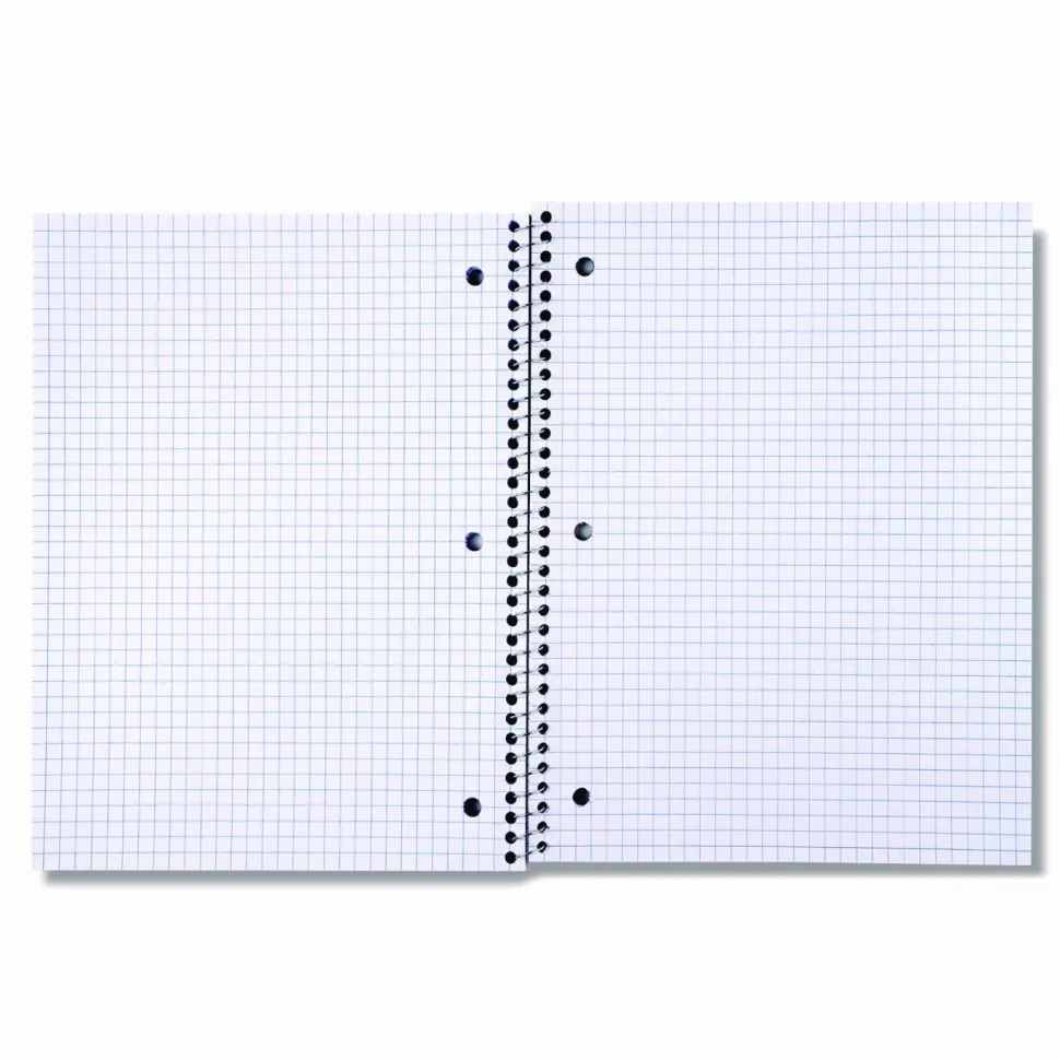 Universal Wirebound Notebook, 1-Subject, Quadrille Rule (4 sq/in), Black Cover, (70) 10.5 x 8 Sheets