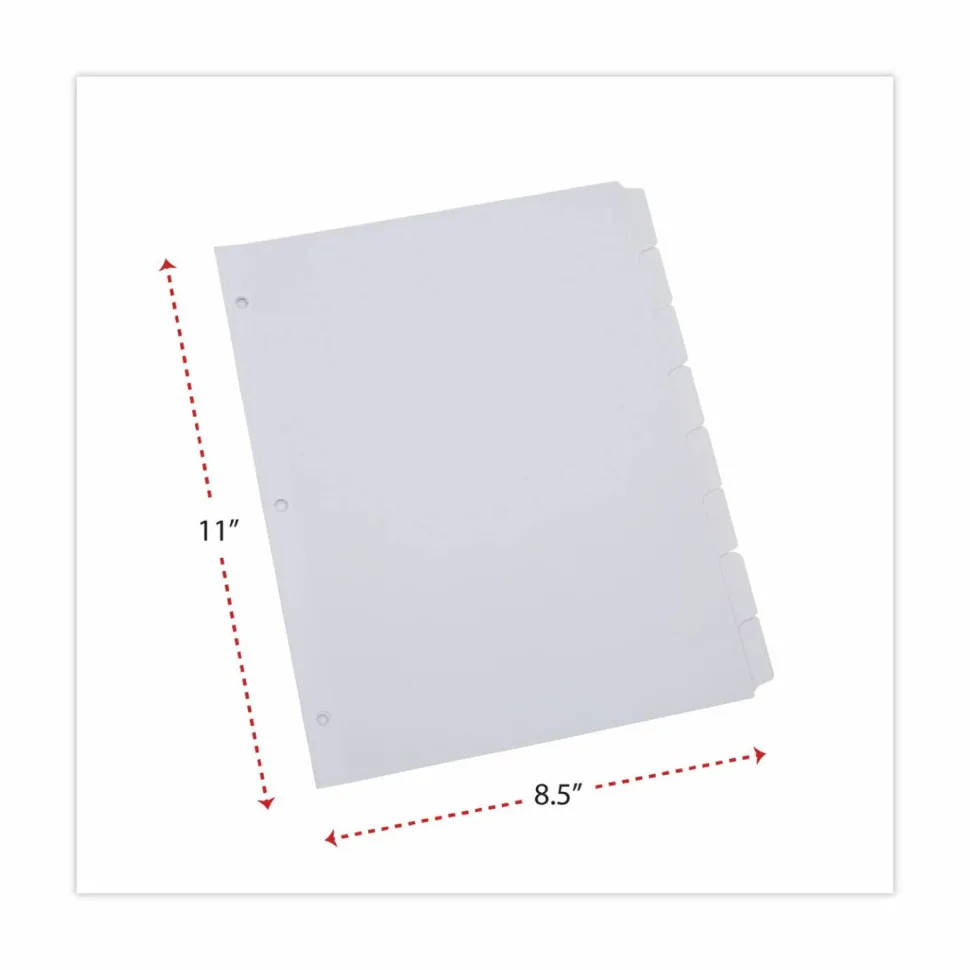 Universal Write-On/Erasable Indexes with Tab - Blank - 8 Tab(s)/Set - 8.5" x 11" - 1 Set - White Divider - White Tab