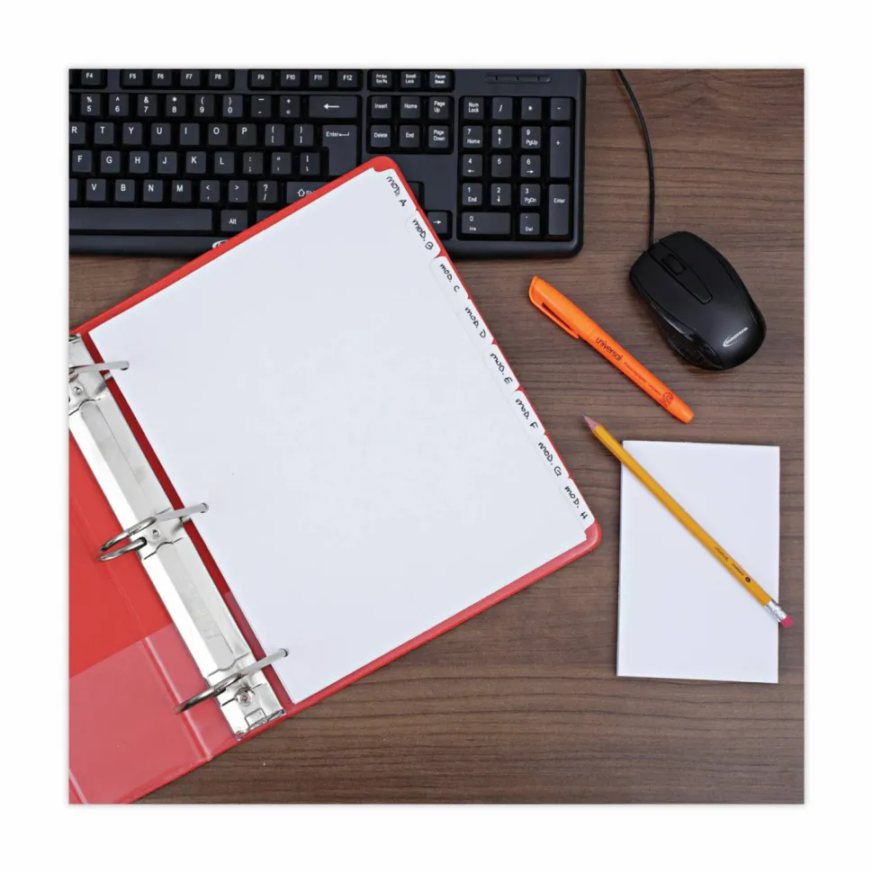 Universal Write-On/Erasable Indexes with Tab - Blank - 8 Tab(s)/Set - 8.5" x 11" - 1 Set - White Divider - White Tab