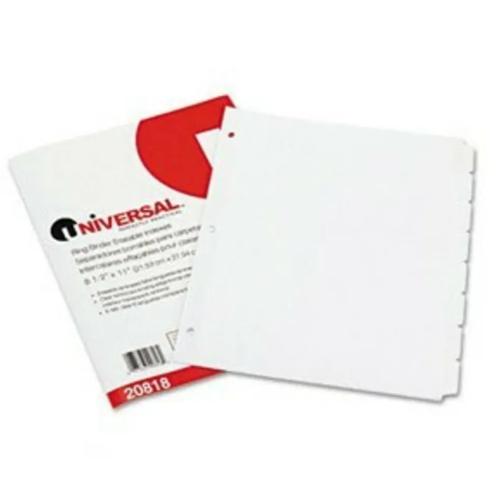Universal Write-On/Erasable Indexes with Tab - Blank - 8 Tab(s)/Set - 8.5" x 11" - 1 Set - White Divider - White Tab