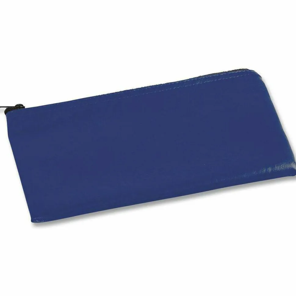Universal Zippered Wallets/Cases, Leatherette PU, Toothed Zipper Closure, 11" x 6", Blue, 2/Pack