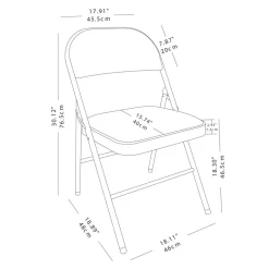 Upholstered Padded Folding Chair, Tan
