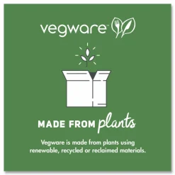 Vegware Nourish Molded Fiber Takeout Containers, , 3 Compartments, 7.9 x 7.9 x 2.9, White, Sugarcane, 200/Carton