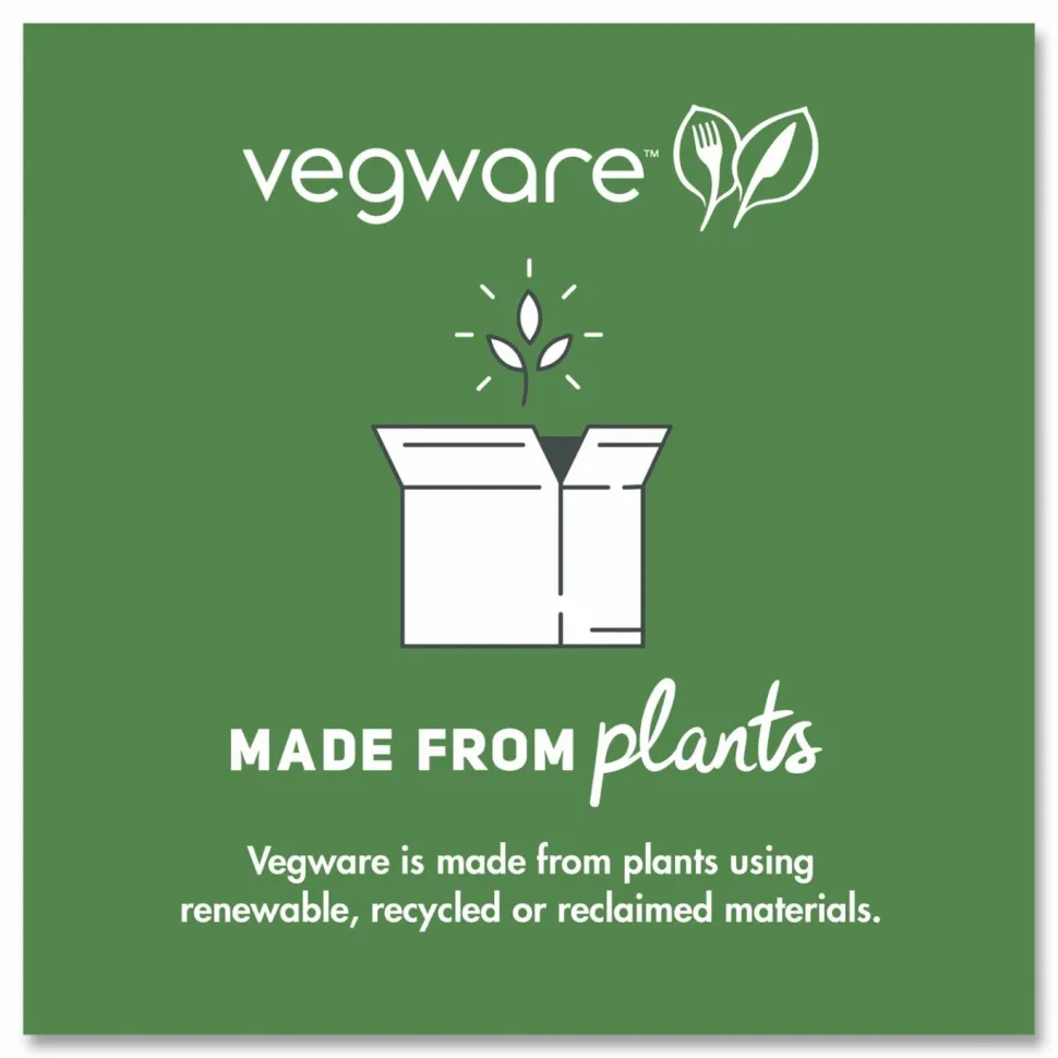 Vegware Nourish Molded Fiber Takeout Containers, , 7.9 x 7.9 x 2.9, White, Sugarcane, 200/Carton