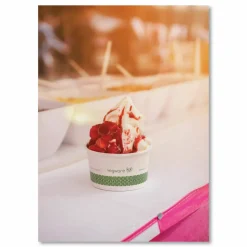 Vegware Soup Containers, , 6 oz, 3.5" Diameter x 1.7"h, Green/White, Paper, 1,000/Carton