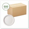 Vegware Nourish Molded Fiber Tableware, , Plate, Sugarcane, 10" dia, White, 500/Carton