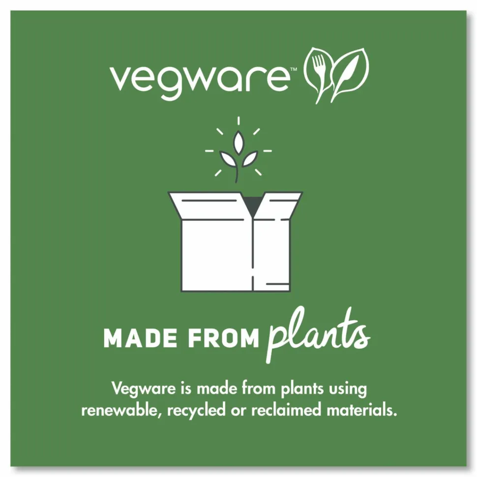 Vegware Nourish Molded Fiber Tableware, , Plate, Sugarcane, 10" dia, White, 500/Carton