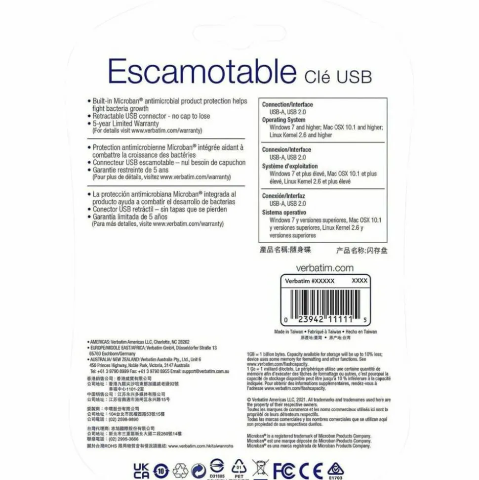 Verbatim 16GB USB Flash Drive - 5pk - Blue - 16GB - 5 Pk