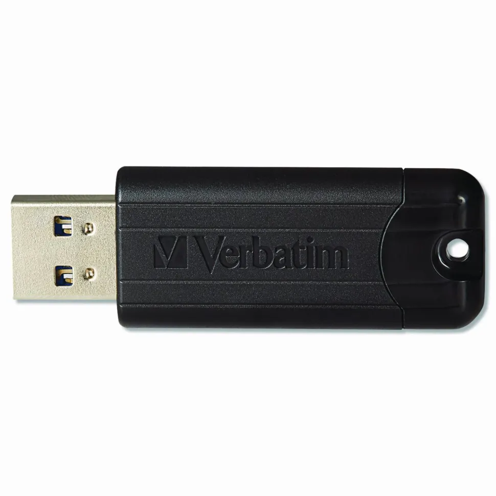 Verbatim Microban 32GB PinStripe USB 3.2 Flash Drive Business Pack - 32 GB - USB 3.2 (Gen 1) Type A - Black - Lifetime Warranty - 10 / Pack