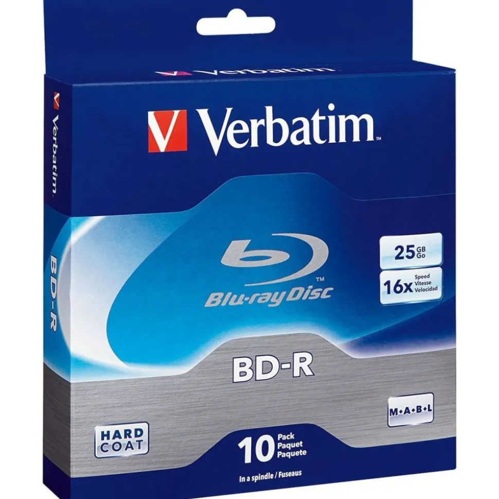 Verbatim BD-R 25GB 16X Disc Spindle, Box Of 10