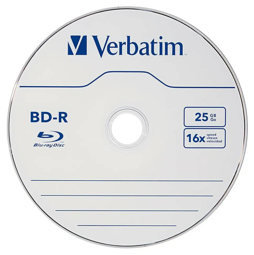 Verbatim BD-R 25GB 16X Disc Spindle, Box Of 10