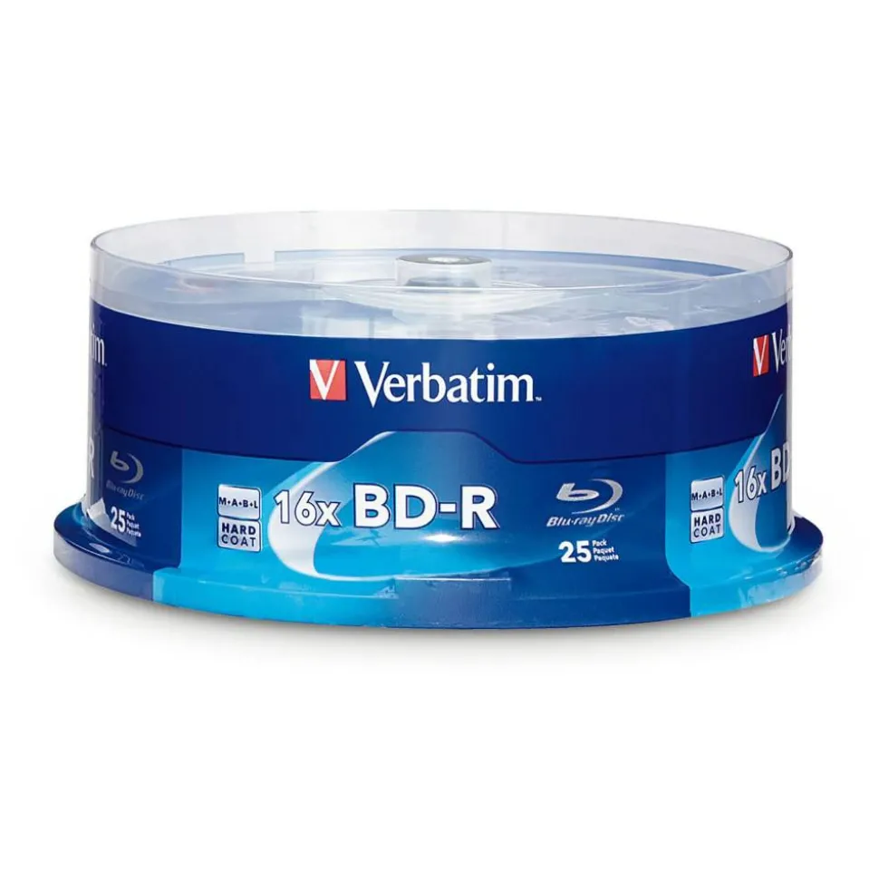 Verbatim BD-R 25GB 16X Disc Spindle, Box Of 25