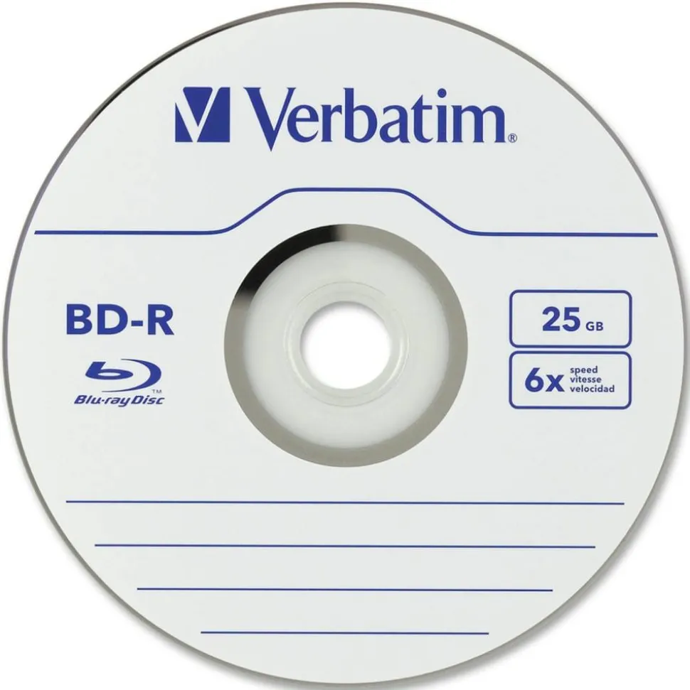 Verbatim BD-R 25GB 16X Disc Spindle, Box Of 25