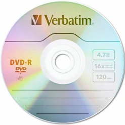 Verbatim DVD-R Recordable Disc, 4.7 GB, 16x, Spindle, Silver, 50/Pack