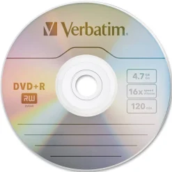 Verbatim DVD+R Recordable Disc, 4.7 GB, 16x, Spindle, Matte Silver, 50/Pack