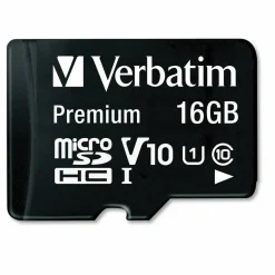 Verbatim 16GB Premium microSDHC Memory Card with Adapter, UHS-I V10 U1 Class 10 - 16GB