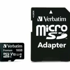 Verbatim 16GB Premium microSDHC Memory Card with Adapter, UHS-I V10 U1 Class 10 - 16GB