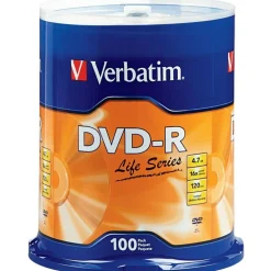 Verbatim Life Series DVD-R Disc Spindle, Pack Of 100