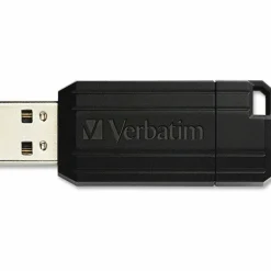 Verbatim PinStripe USB Flash Drive, 128GB, Black