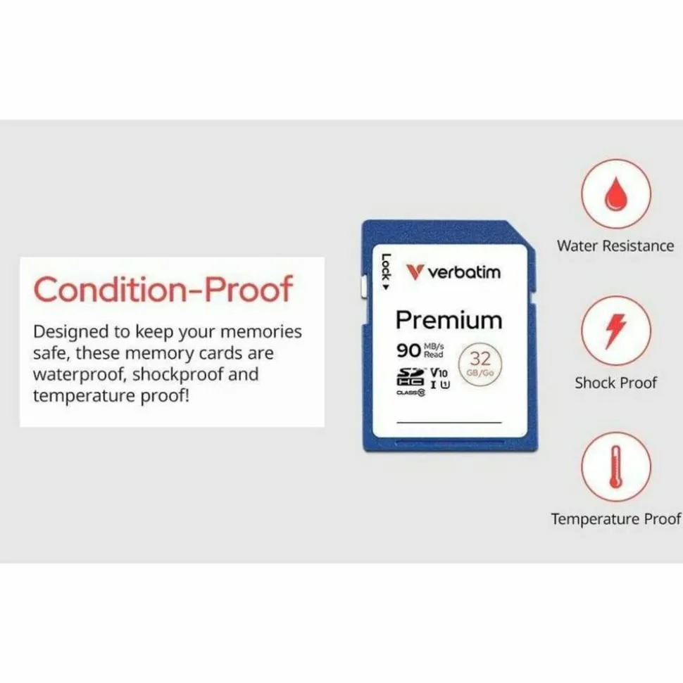 Verbatim Premium Class 6 Secure Digital High Capacity (SDHC) Memory Card, 8GB