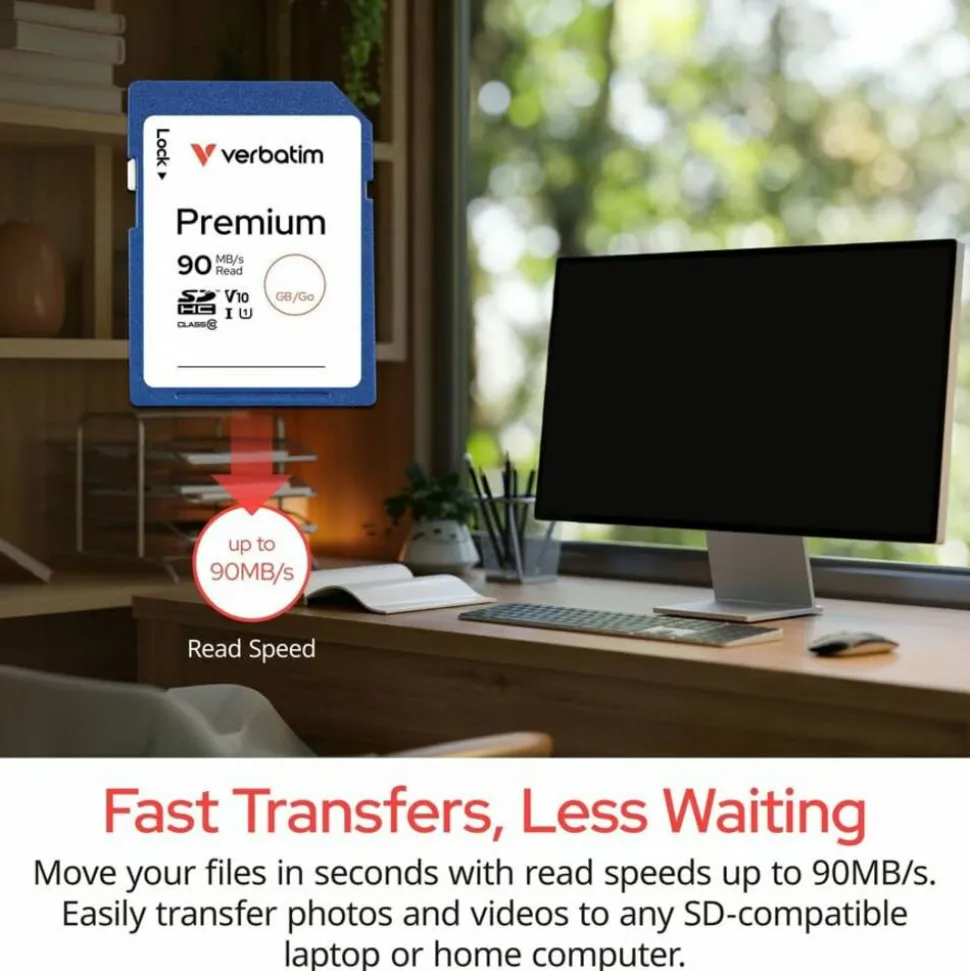 Verbatim Premium Class 6 Secure Digital High Capacity (SDHC) Memory Card, 8GB